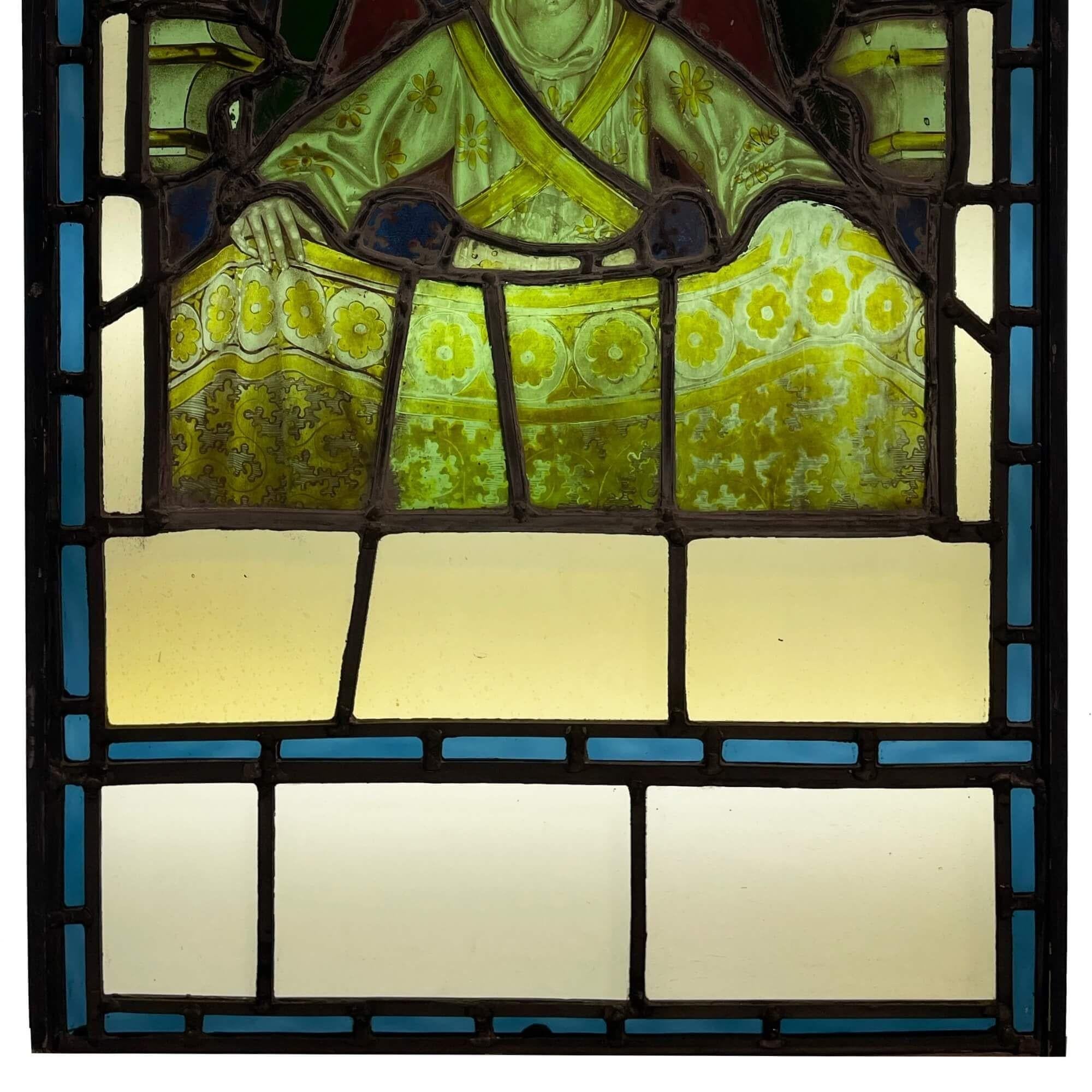 English Victorian Leaded Glass Window For Sale