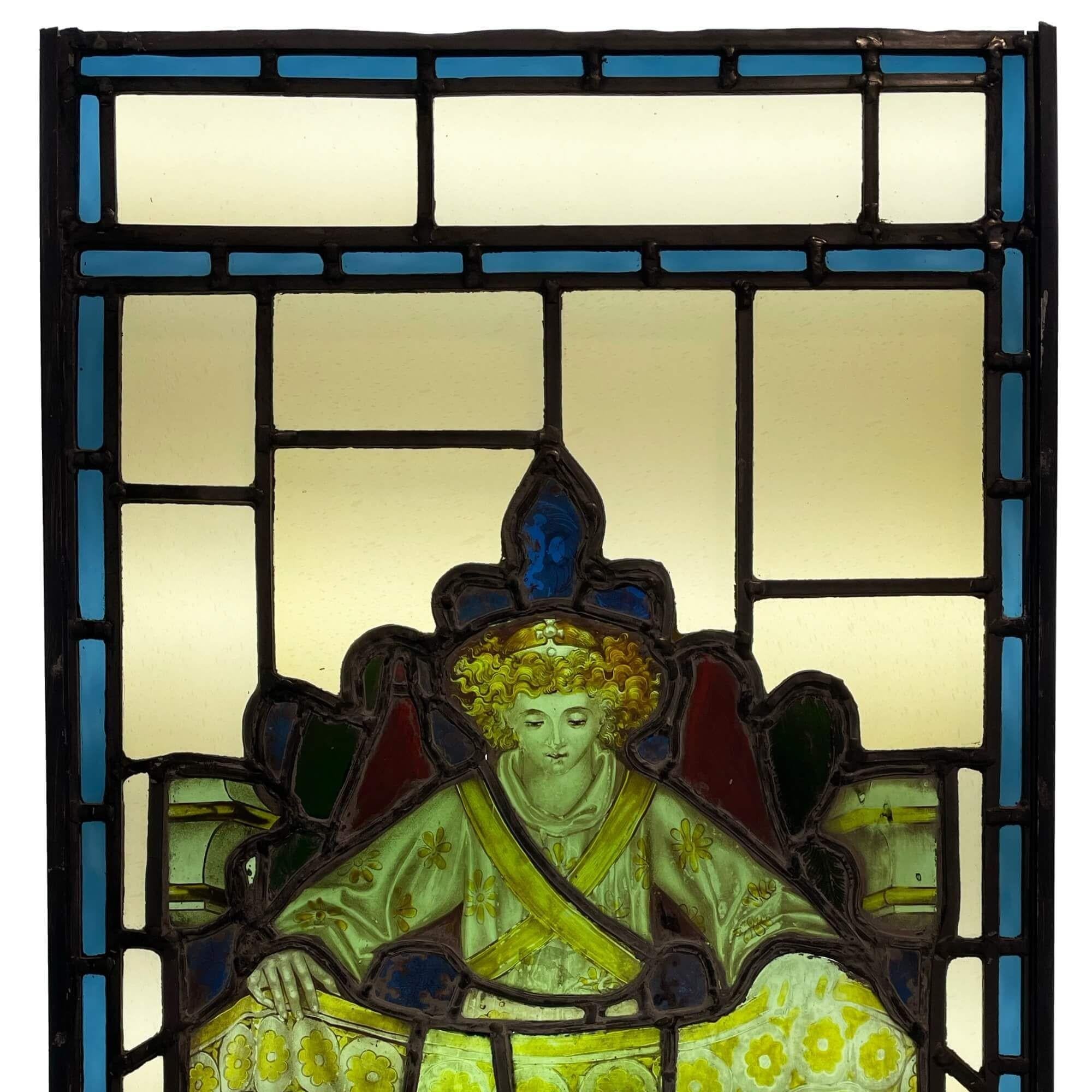 Victorian Leaded Glass Window In Fair Condition For Sale In Wormelow, Herefordshire