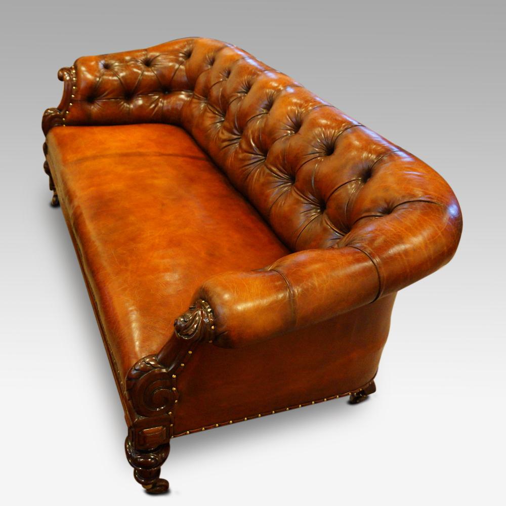Mahogany Victorian Leather Chesterfield