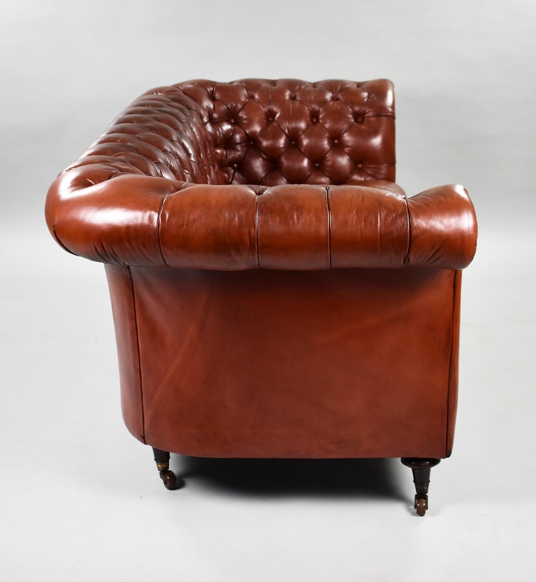 Victorian Style Leather Chesterfield Sofa 5