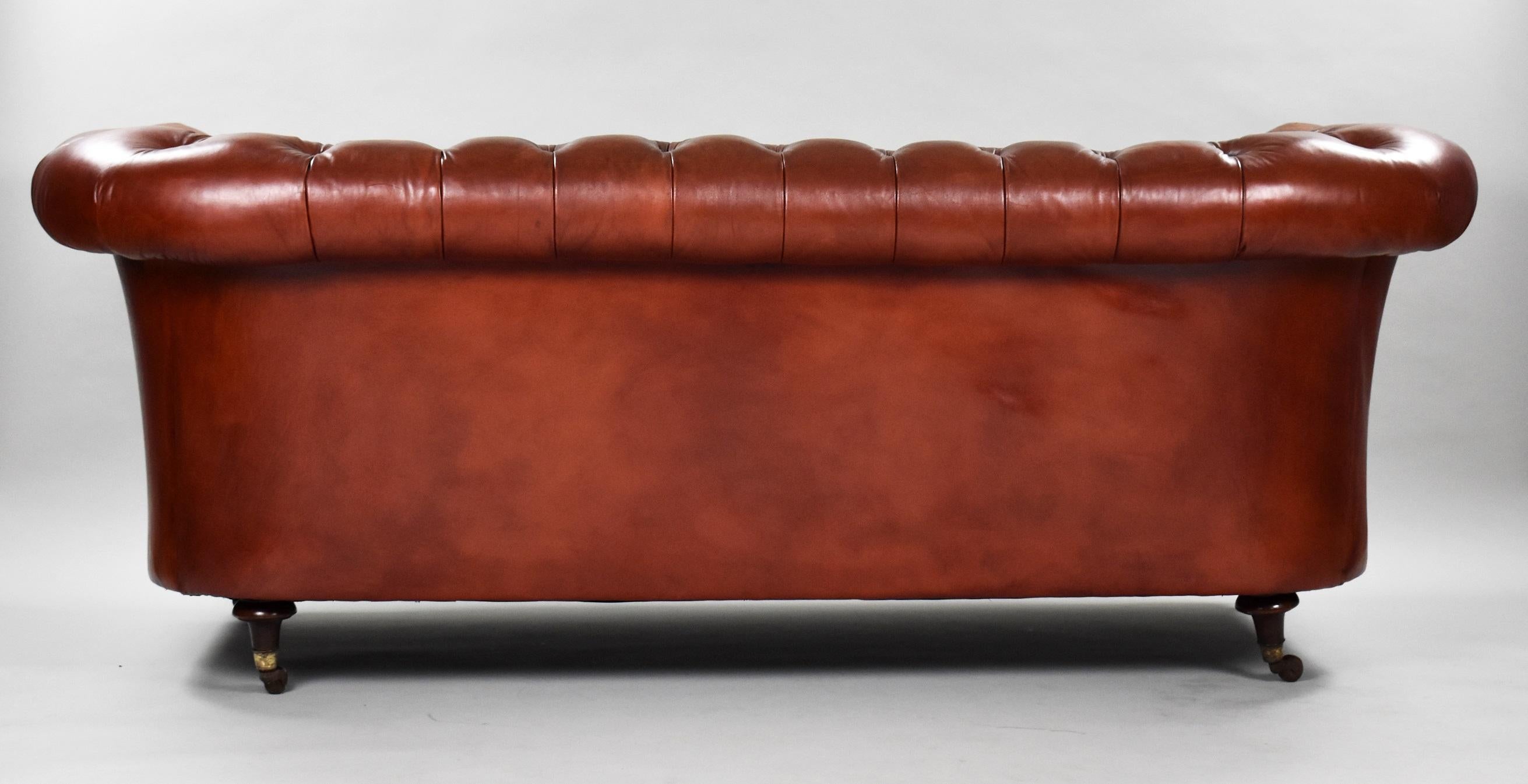 Victorian Style Leather Chesterfield Sofa 6
