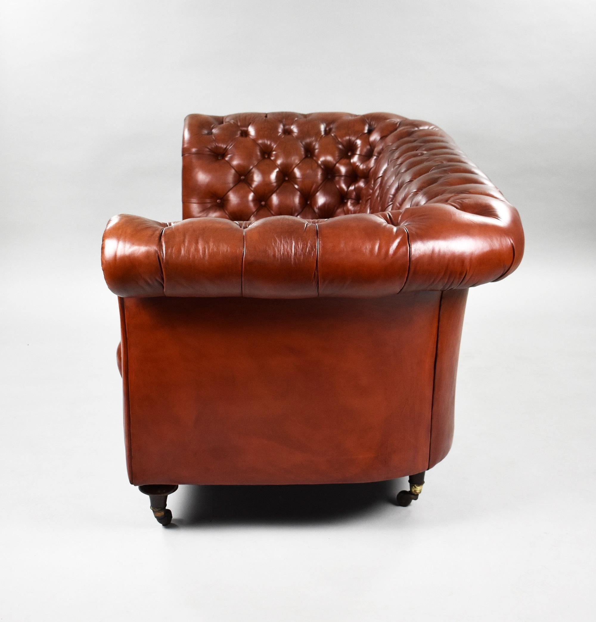 Victorian Style Leather Chesterfield Sofa 7