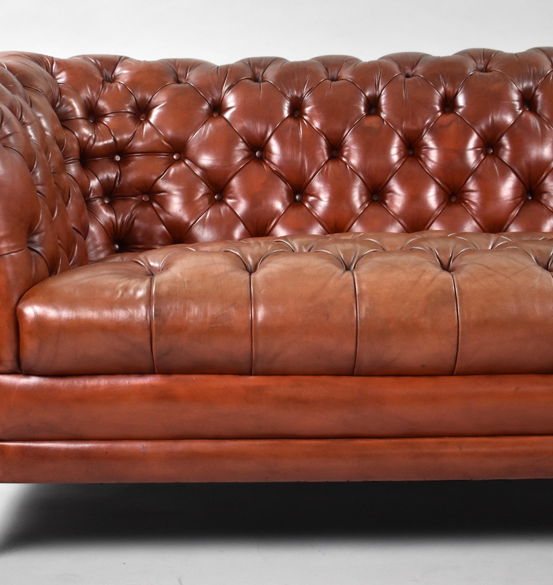 European Victorian Style Leather Chesterfield Sofa