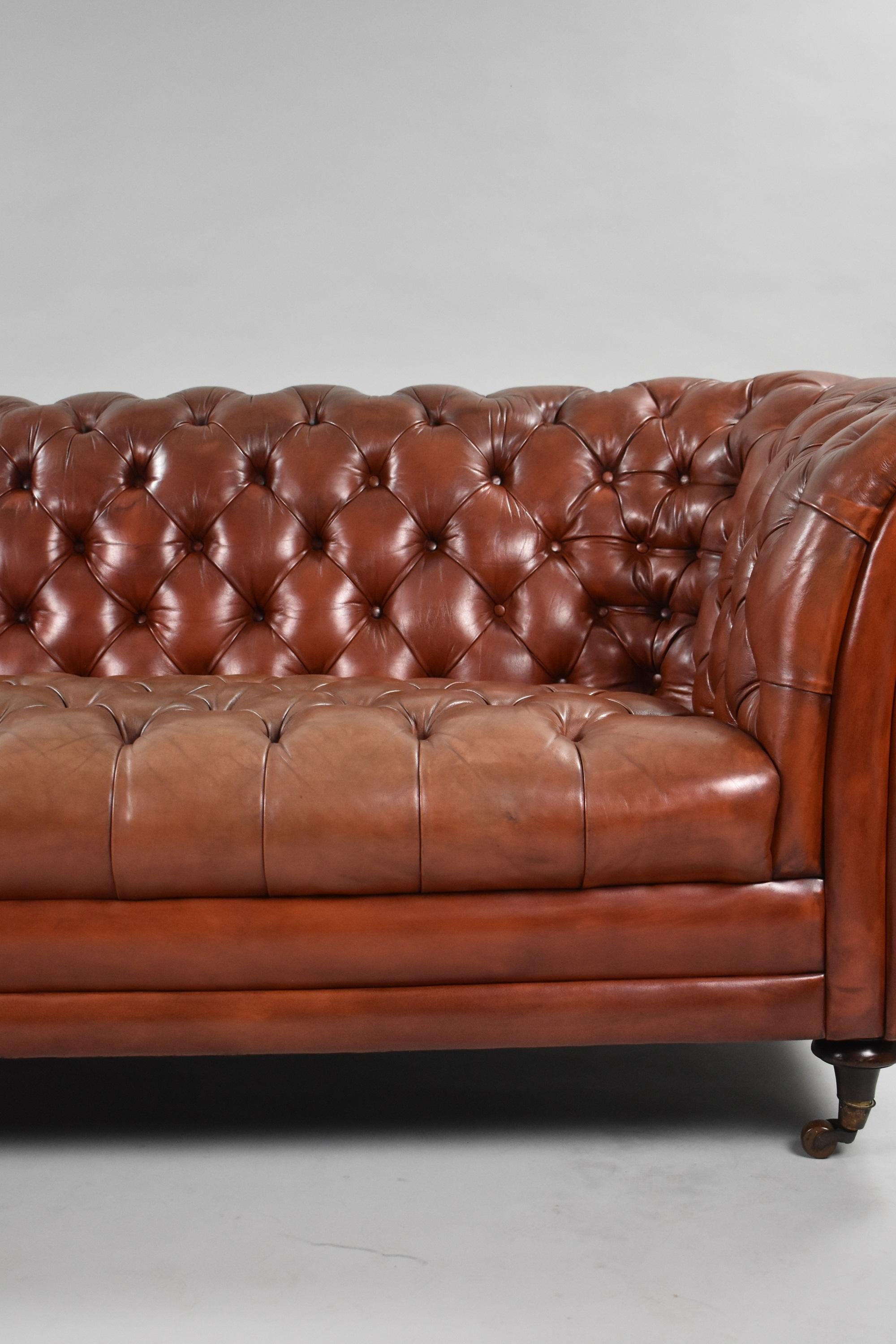 Early 20th Century Victorian Style Leather Chesterfield Sofa