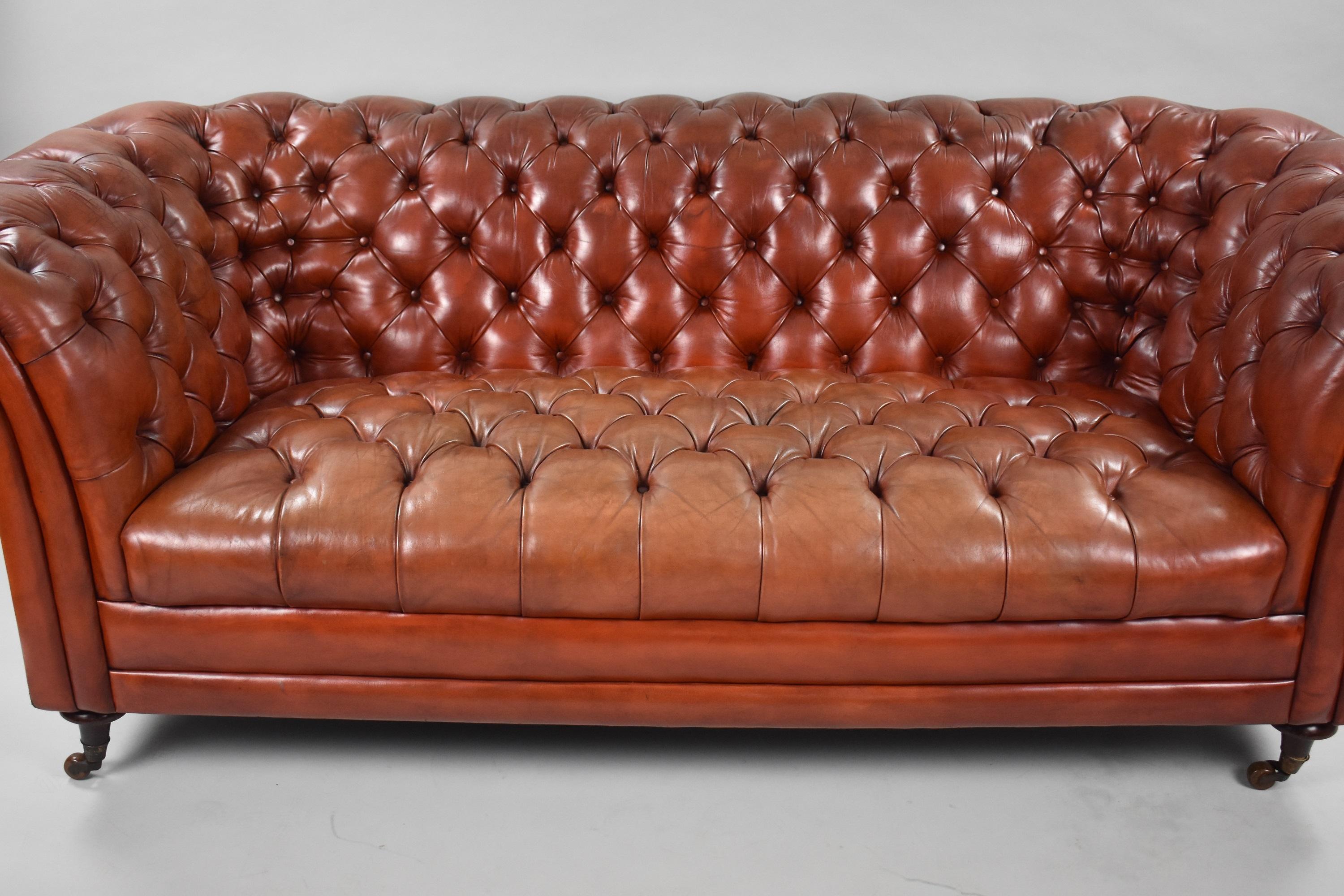 Victorian Style Leather Chesterfield Sofa 2