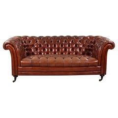 Victorian Leather Chesterfiled Sofa