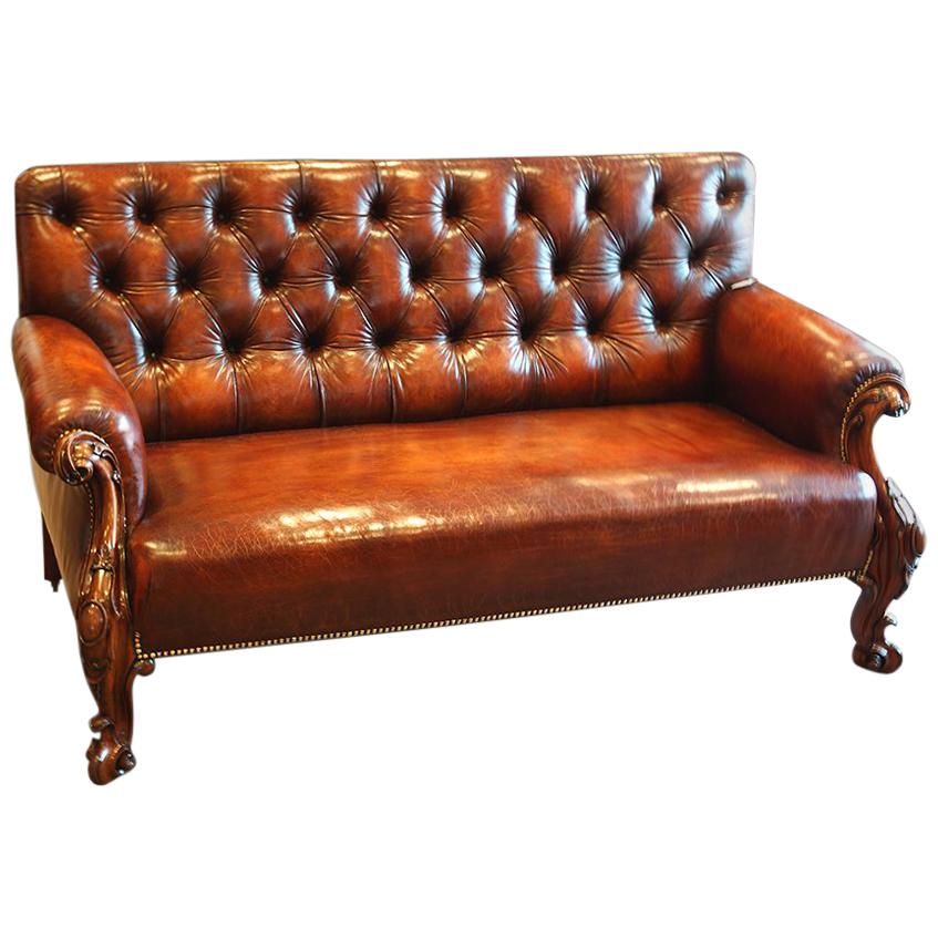 Victorian Leather Club Sofa