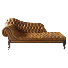 Antique Victorian Leather Daybed
