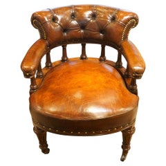 Victorian Leather Desk Chair London Made circa 1885
