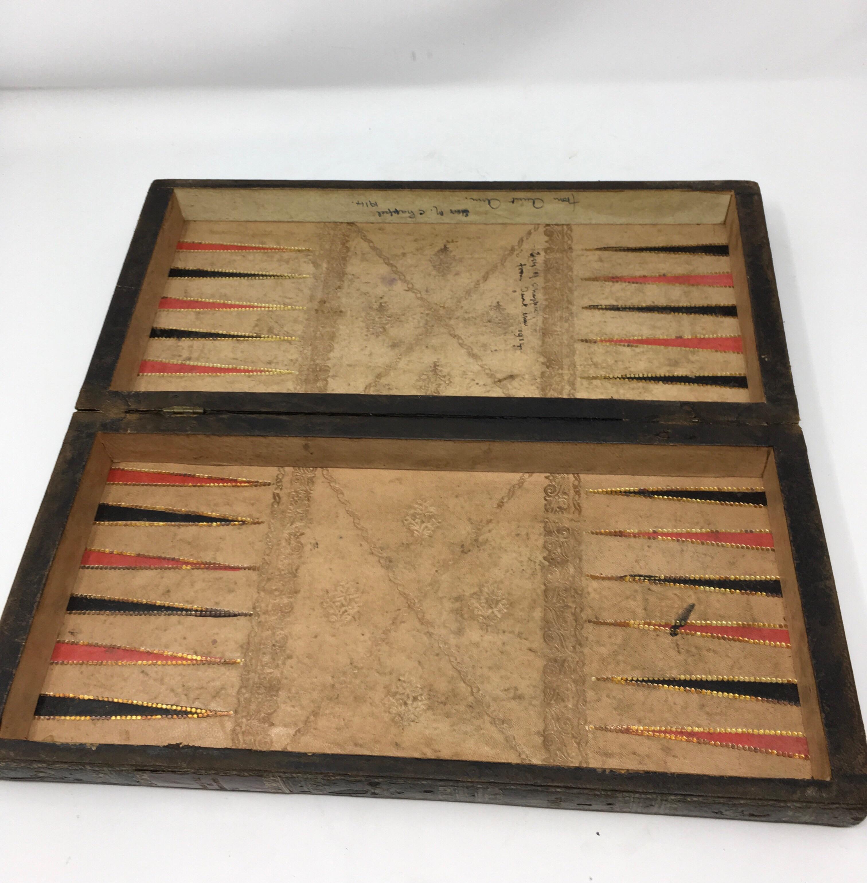 Victorian Leather Faux Book Box/Games Board 1
