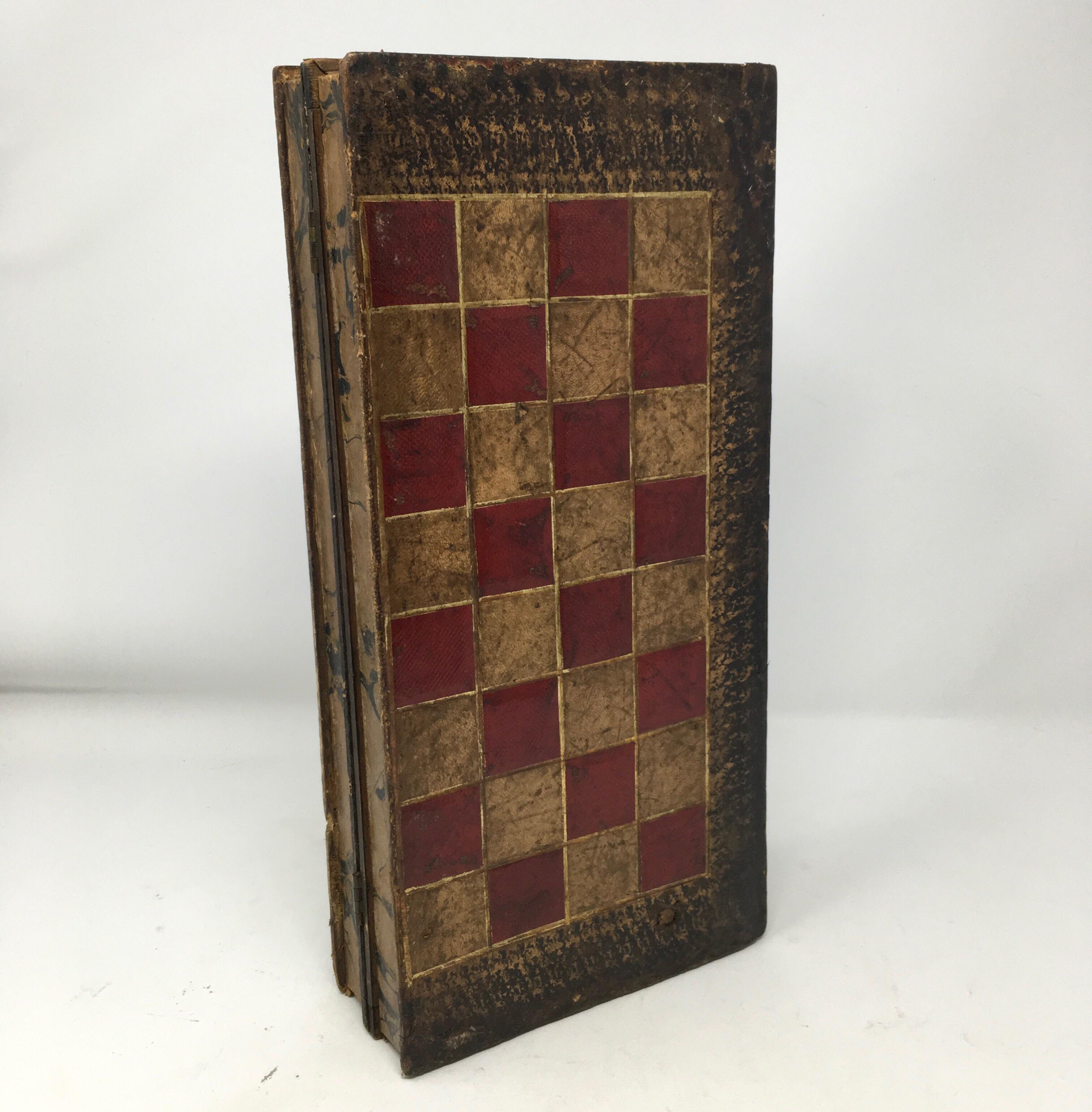Embossed Victorian Leather Faux Book Box/Games Board