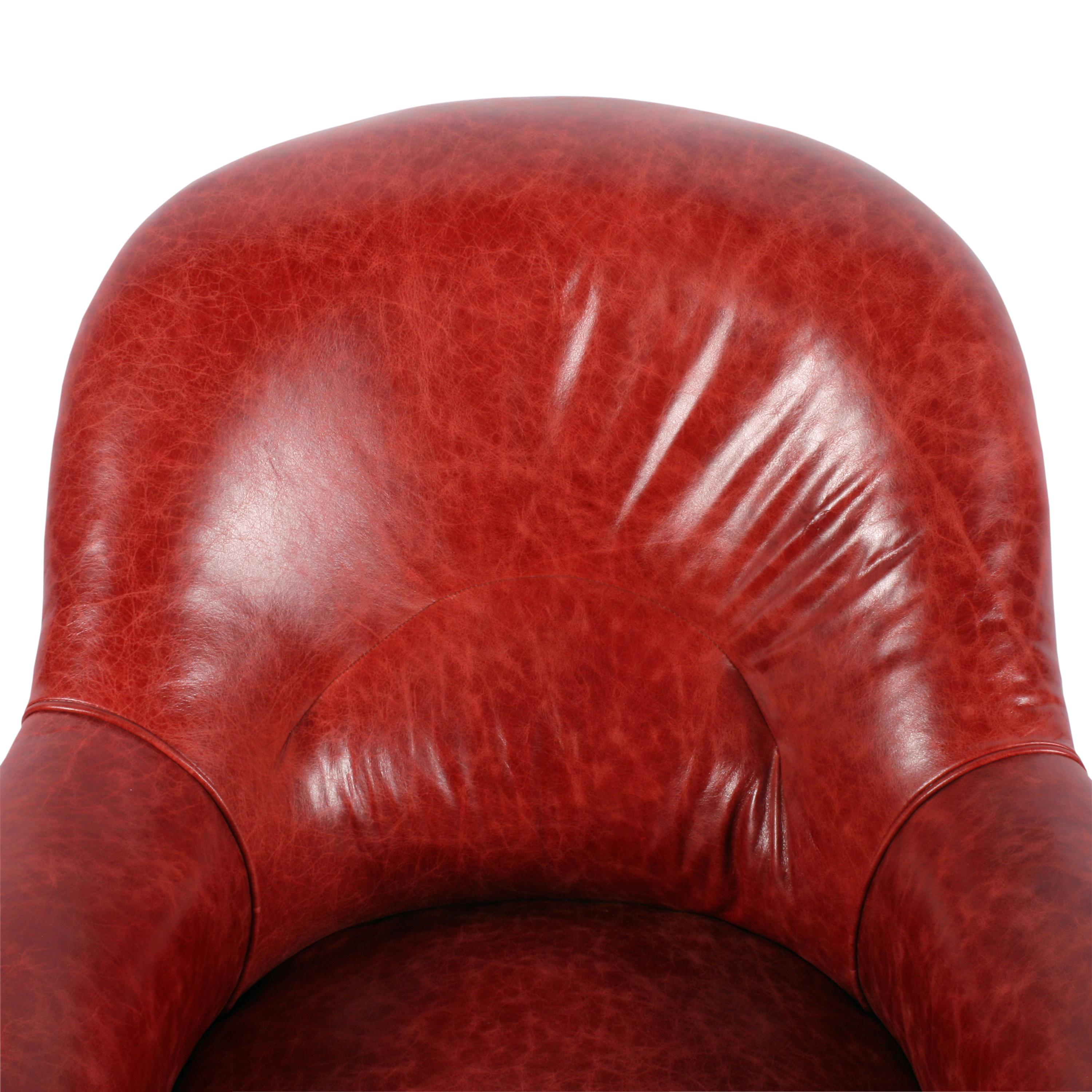 Mid-19th Century Victorian Leather Library Armchair