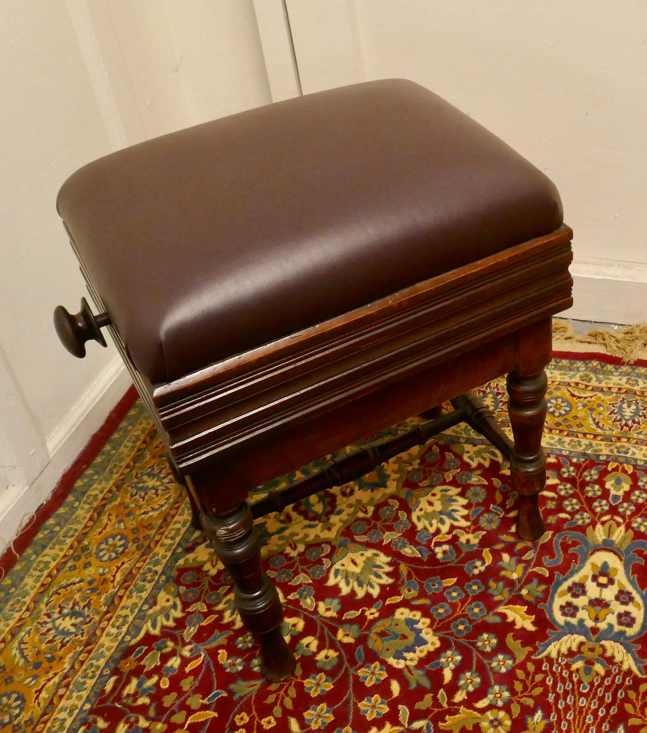 vintage piano stool with storage