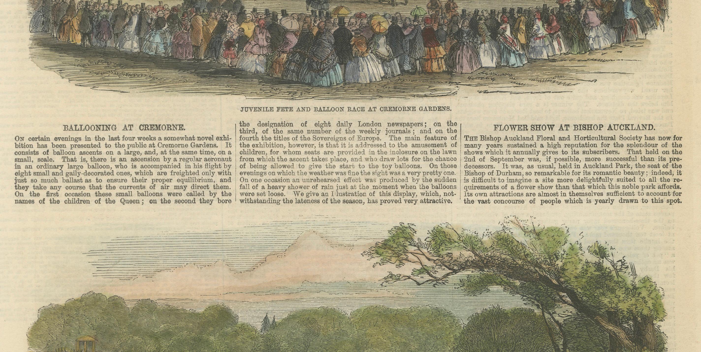 Paper Victorian Leisure: Balloon Races at Cremorne and Floral Fêtes at Bishop Auckland For Sale