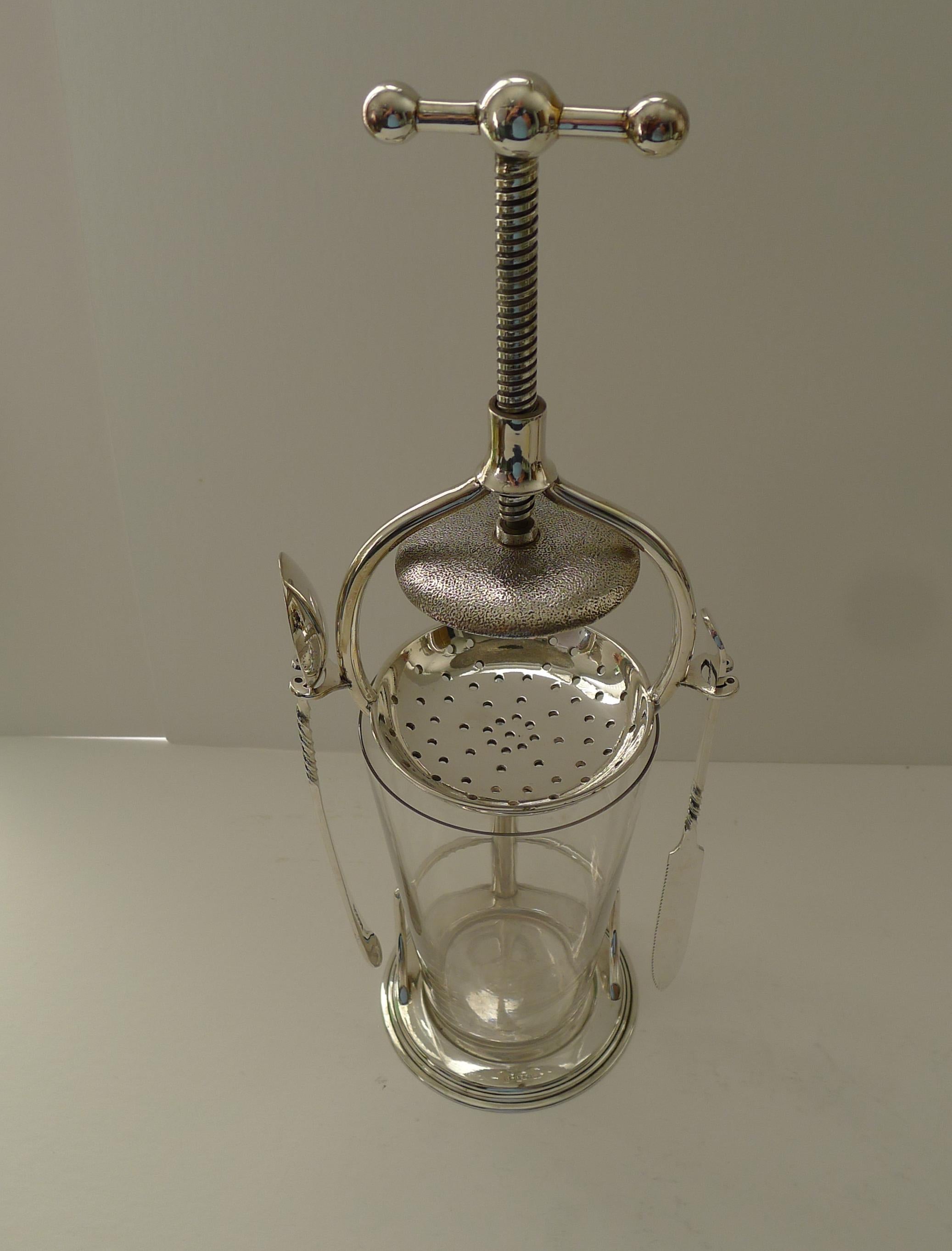 Victorian Lemon Squeezer in Silver Plated Dated 1868 For Sale 3