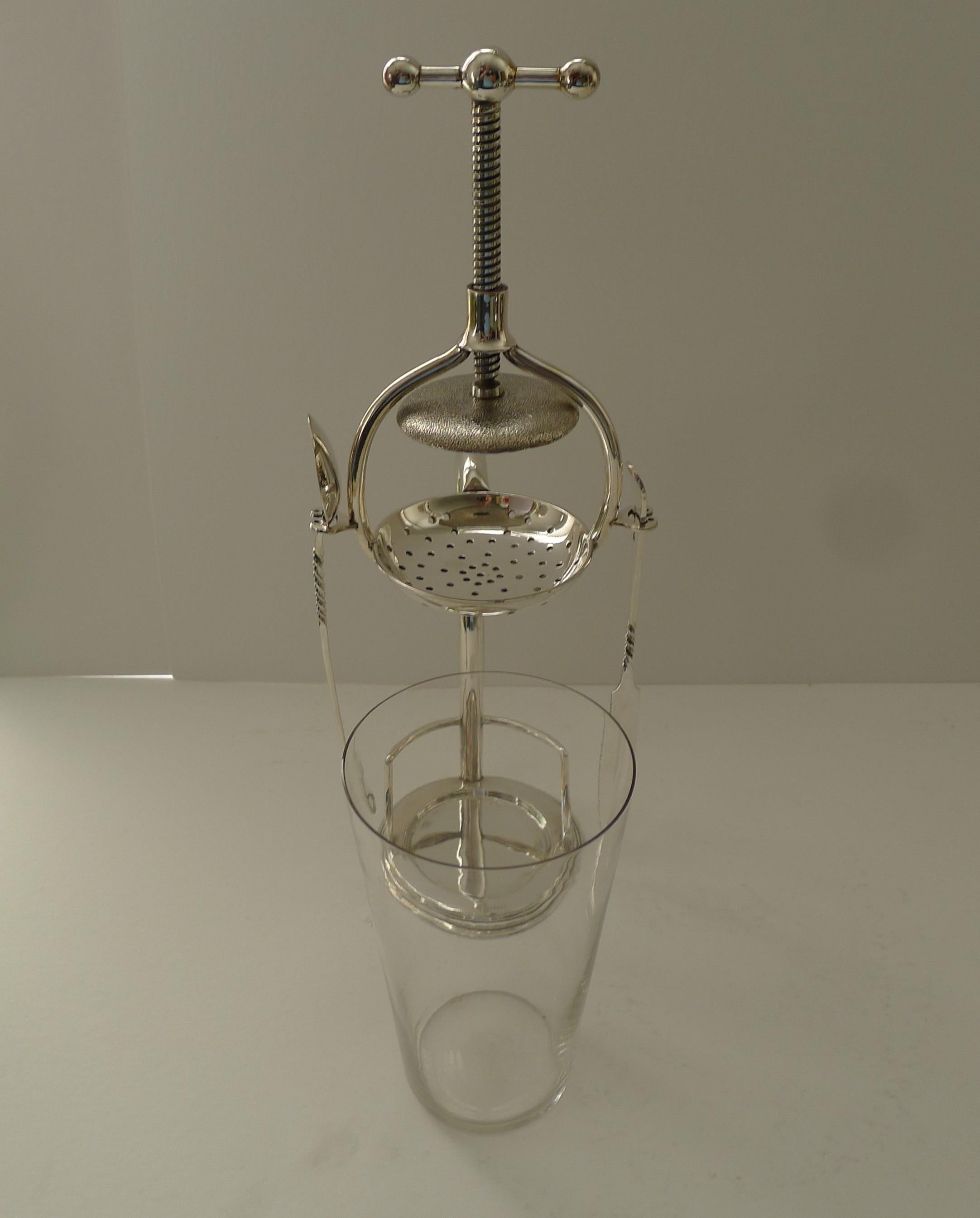 Victorian Lemon Squeezer in Silver Plated Dated 1868 For Sale 1