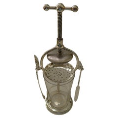 Carafe à citron victorienne en métal argenté datée de 1868