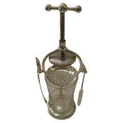 Carafe à citron victorienne en métal argenté datée de 1868