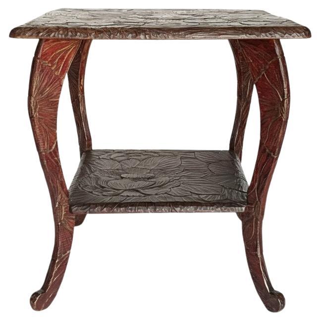 Victorian Liberty of London Japanese Carved Table