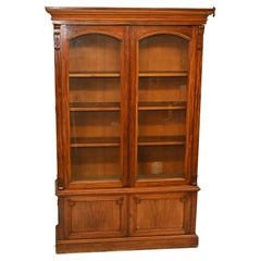 Antique Victorian Library Bookcase Display Cabinet Mahogany, 1840