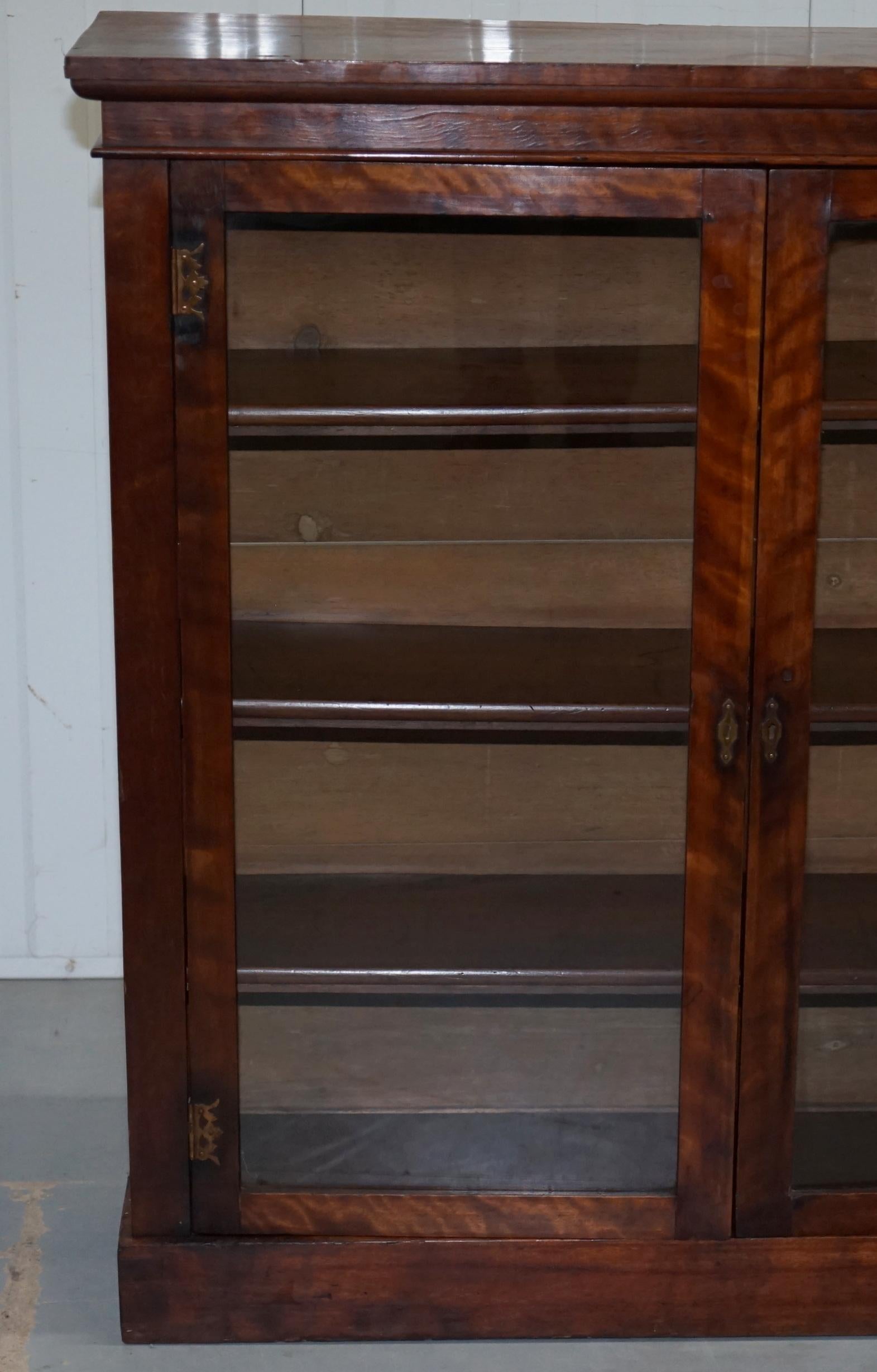 19th Century Victorian Library Bookcase in Mahogany with Glazed Doors