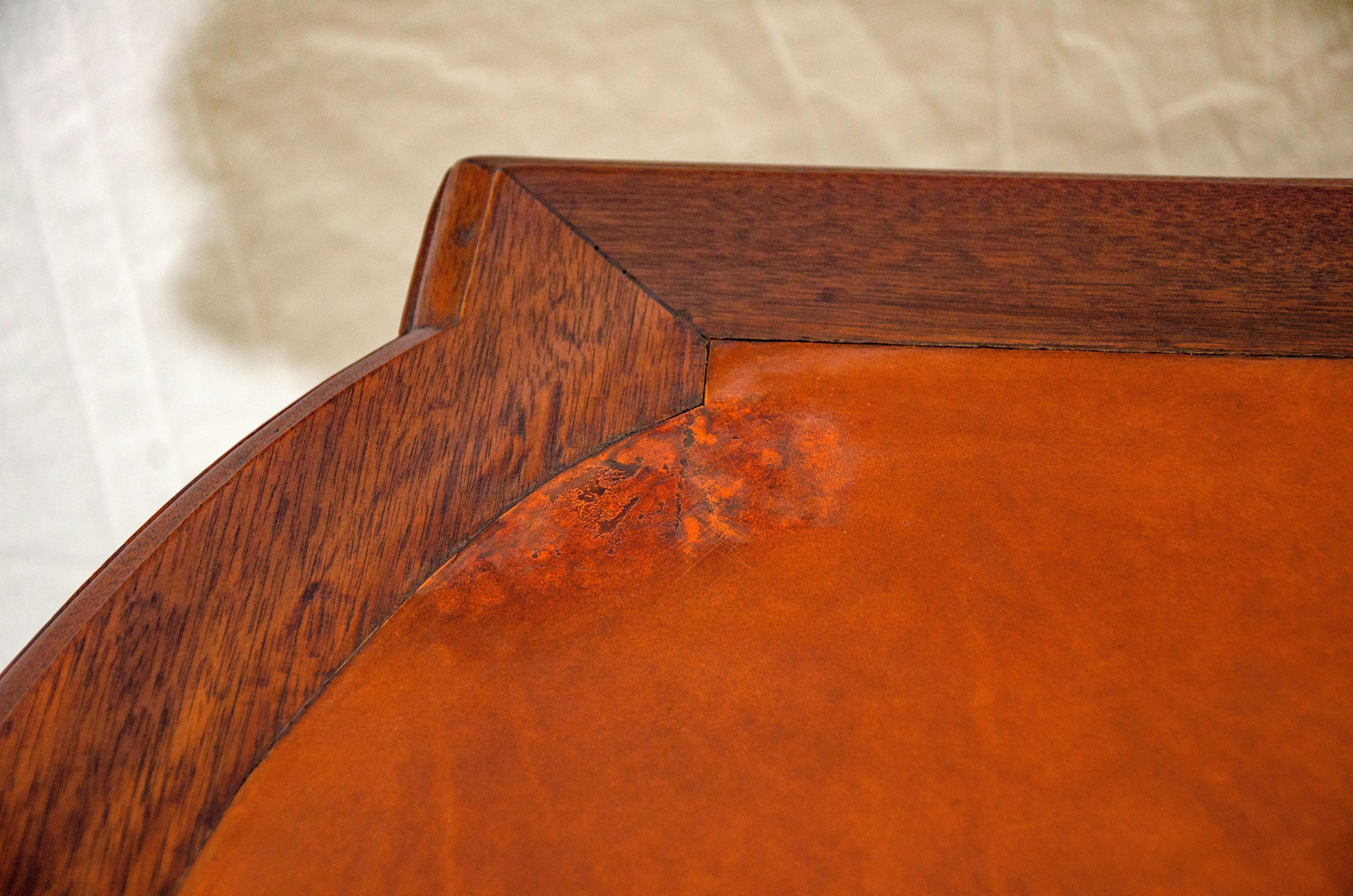 Leather Victorian Library, Center or Occasional Table For Sale