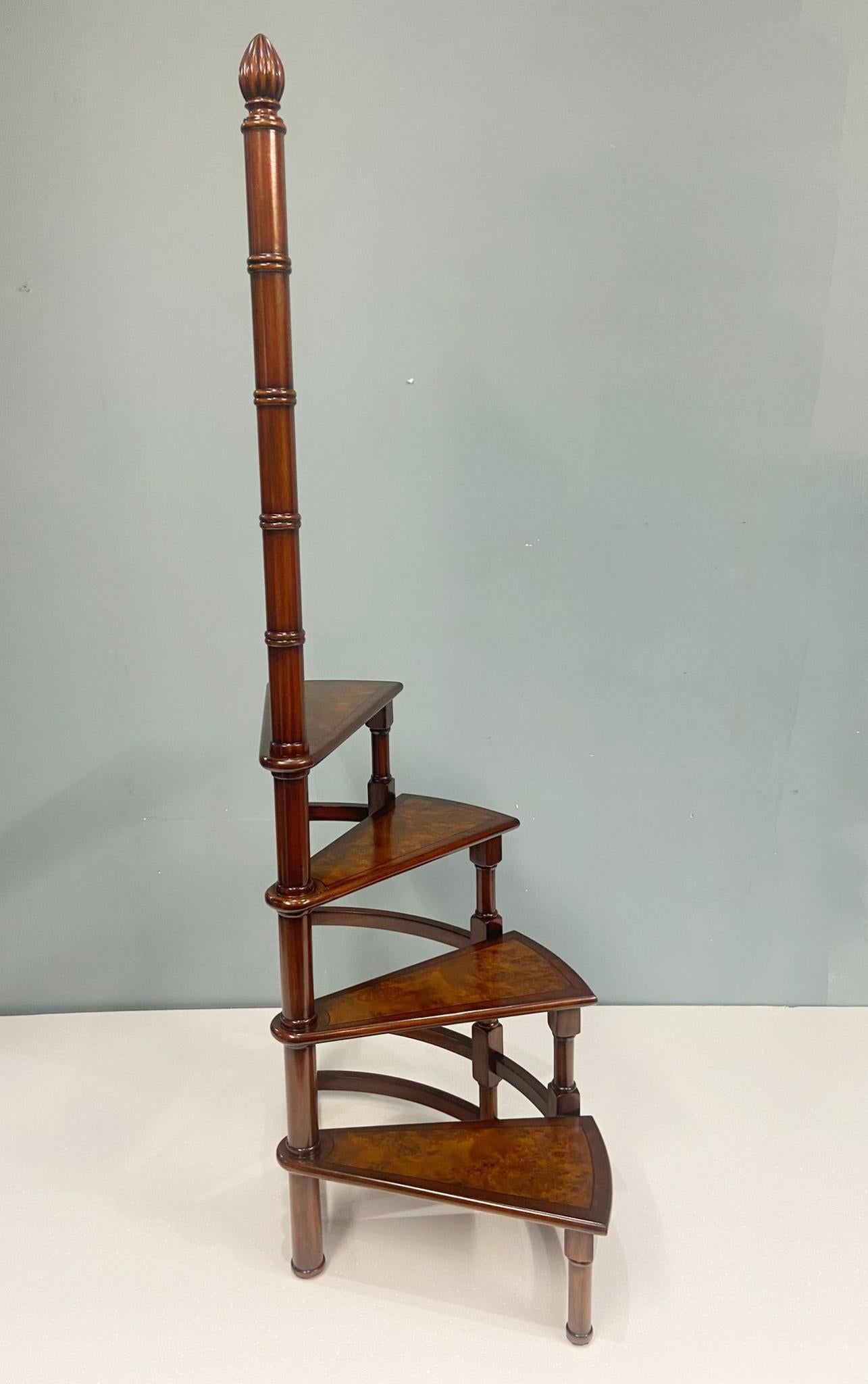 Mahogany Victorian Library Ladder Step Ladders Walnut Stair For Sale