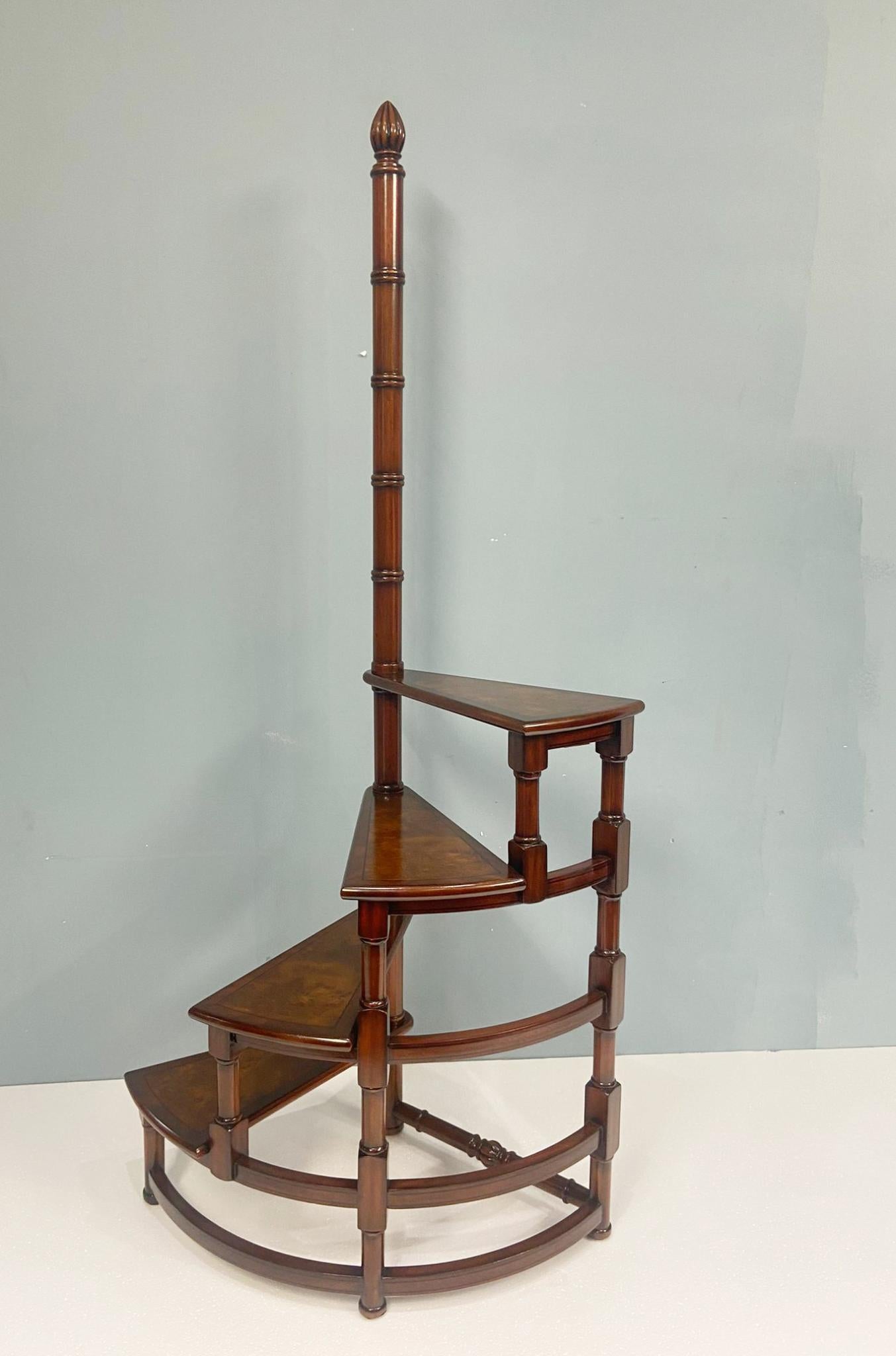 Victorian Library Ladder Step Ladders Walnut Stair For Sale 2