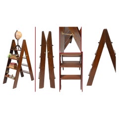 Victorian Library Steps Mahogany Step Ladder