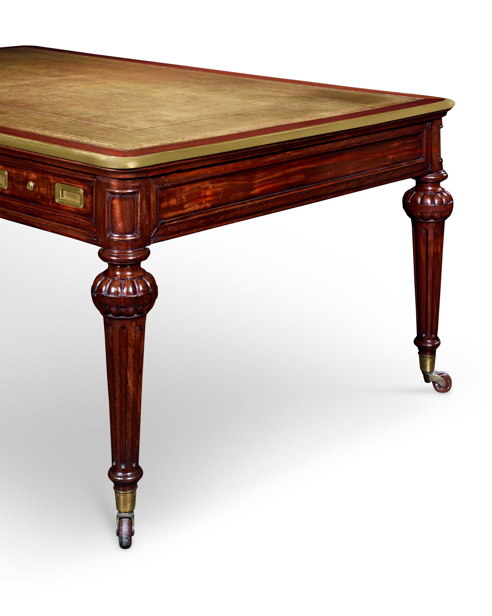 Victorian Library Table by Holland & Sons In Excellent Condition For Sale In New Orleans, LA