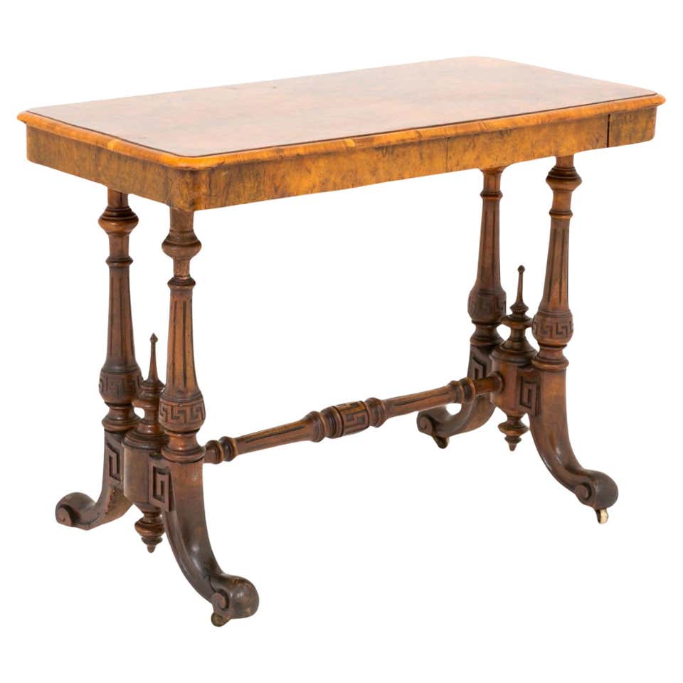 Victorian Sewing Table Burr Walnut Antique 1860 For Sale at 1stDibs