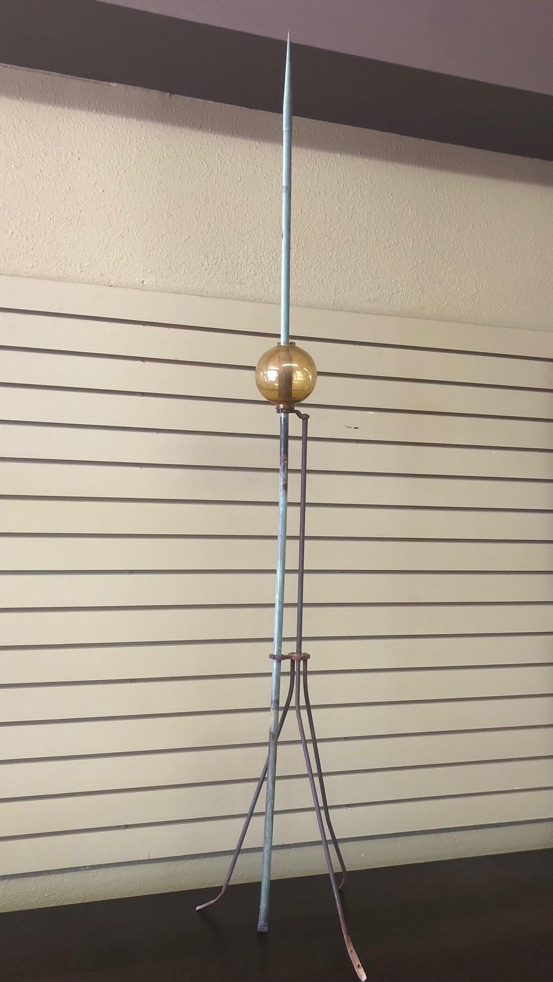 antique lightning rod with glass ball