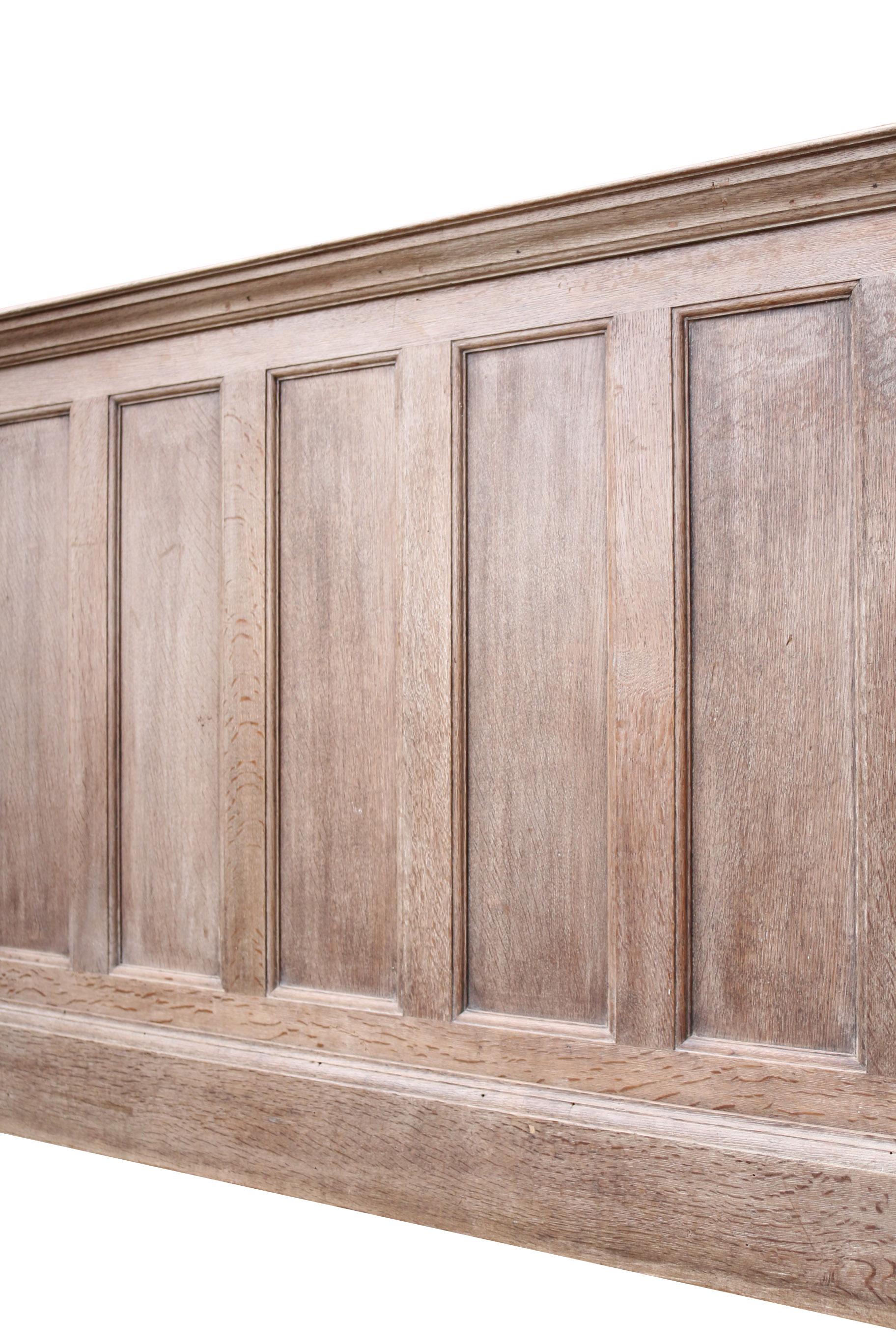 English Victorian Limed Oak Wall Panelling