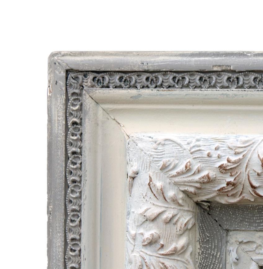 Specchio vittoriano in gesso e pino dipinto a mano in vendita 2