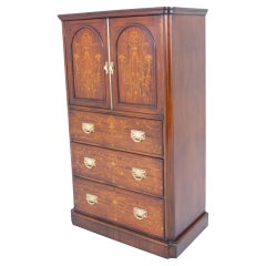 Victorian Linen Press Inlaid Cabinet Closet 1880