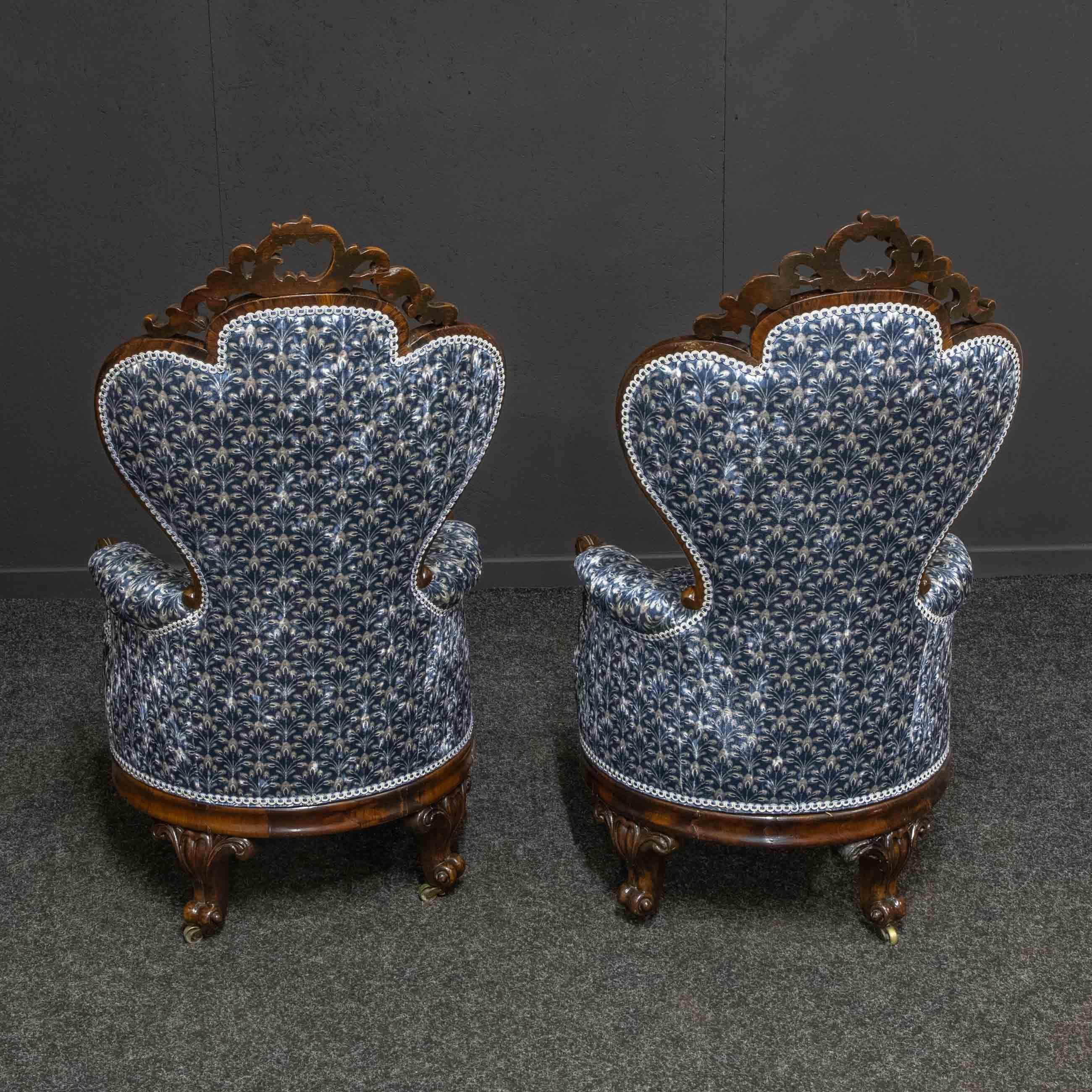 Rosewood Victorian Liner Chairs For Sale