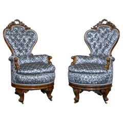 Antique Victorian Liner Chairs