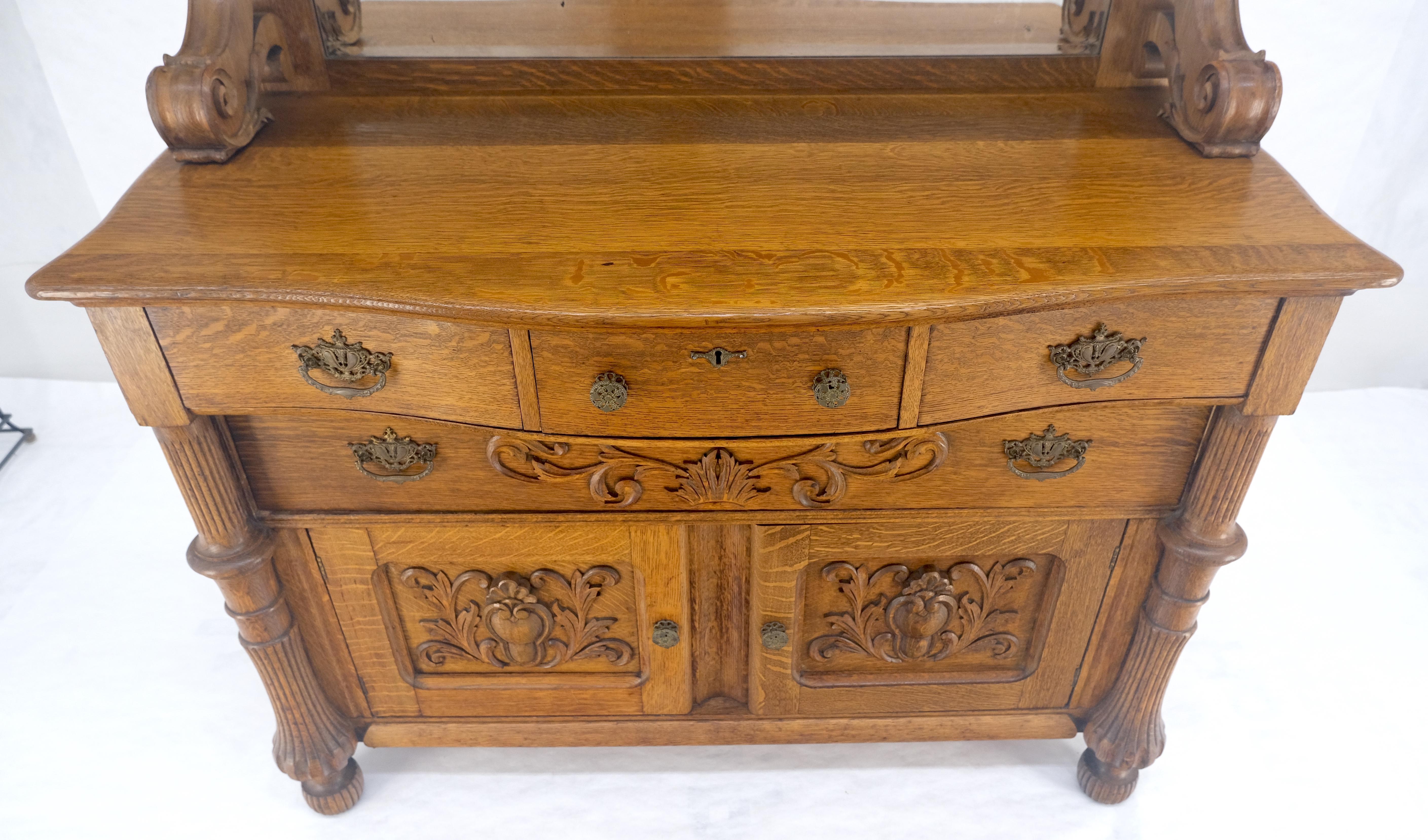 Victorian Lions Heads Mirrored Backsplash Fine Carved Oak Sideboard MINT! For Sale 4