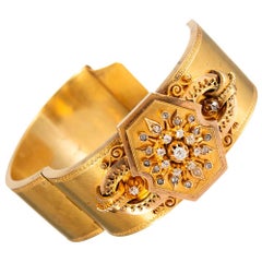 Victorian Locket Bangle with Diamonds