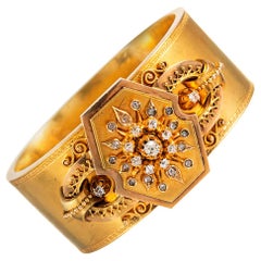 Antique Victorian Locket Bangle with Diamonds