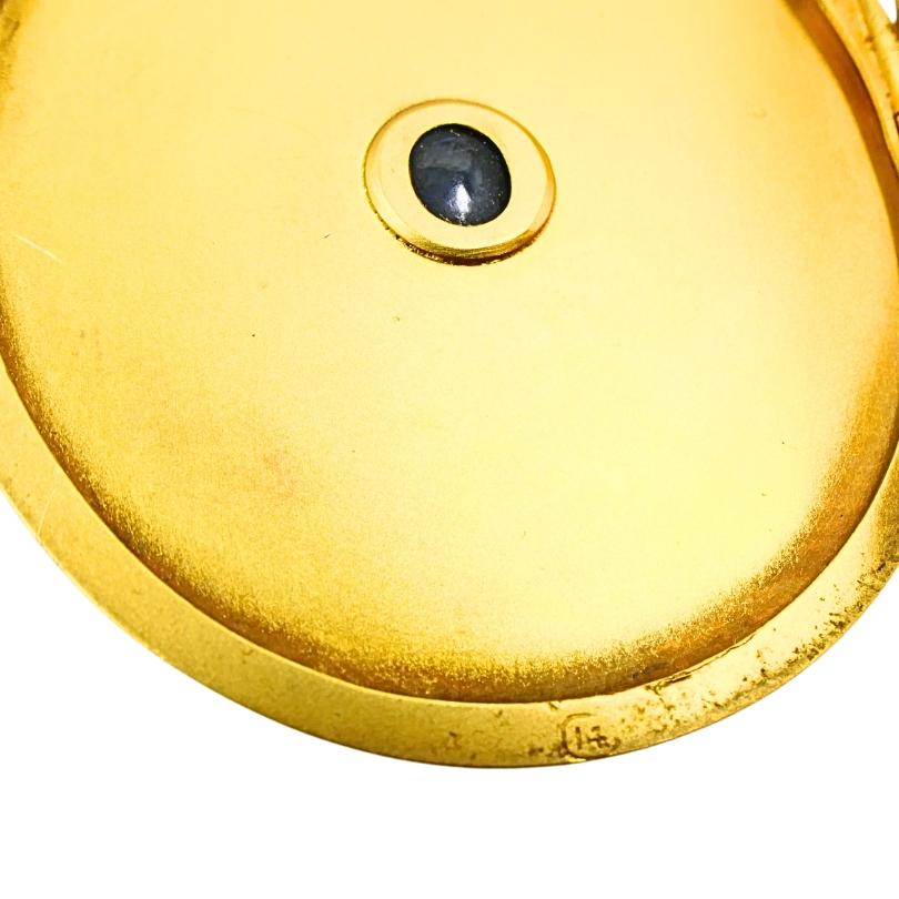 Colgante relicario victoriano y cadena de reloj de bolsillo de oro de 14k en venta 4