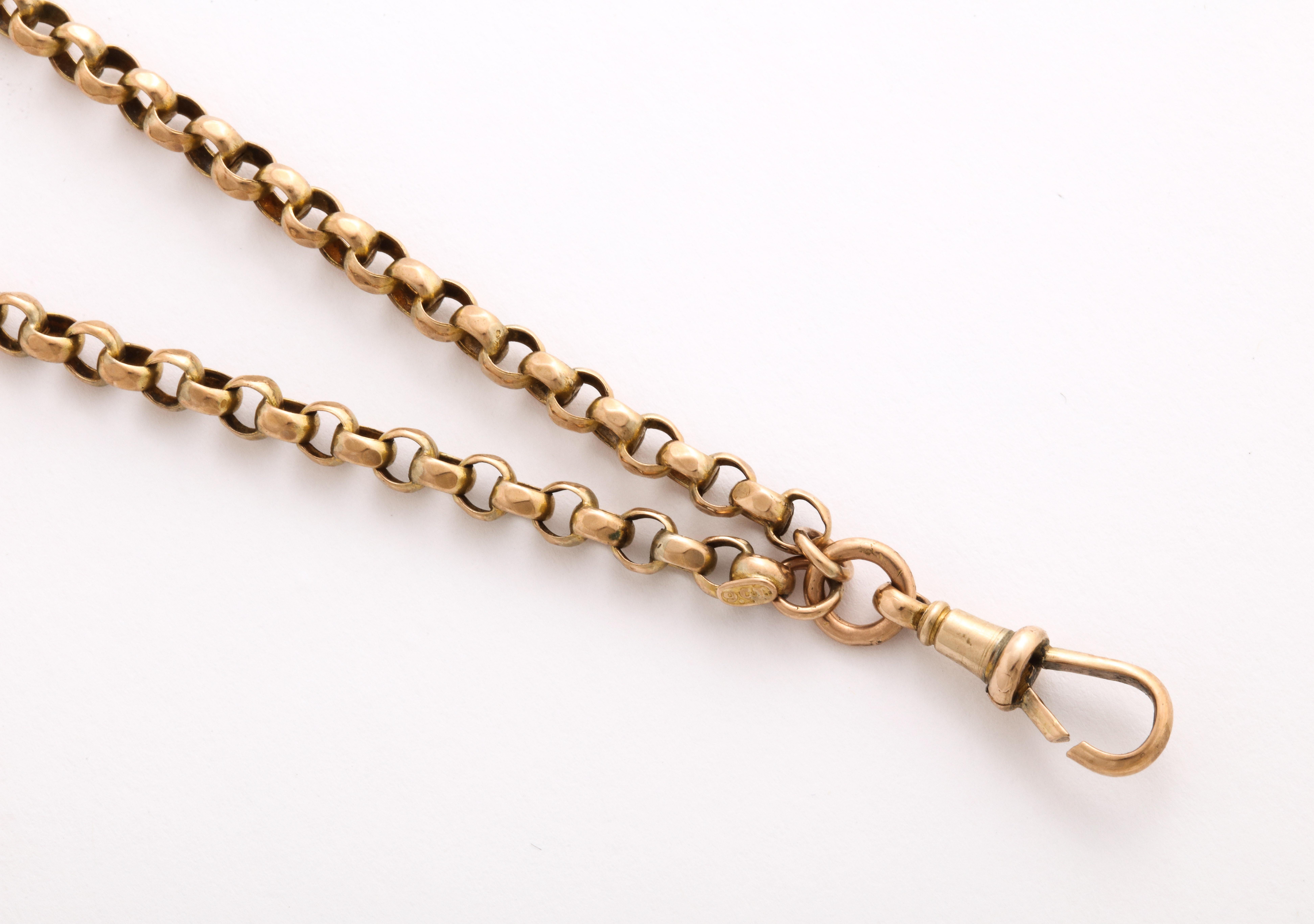 Women's Victorian Long 15 Kt Gold Long Chain For Sale
