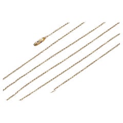 Victorian Long Necklace Enamel Clasp in Rose Gold