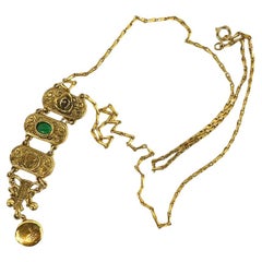 Victorian Long Antique Y-Drop Pendant Locket Necklace 