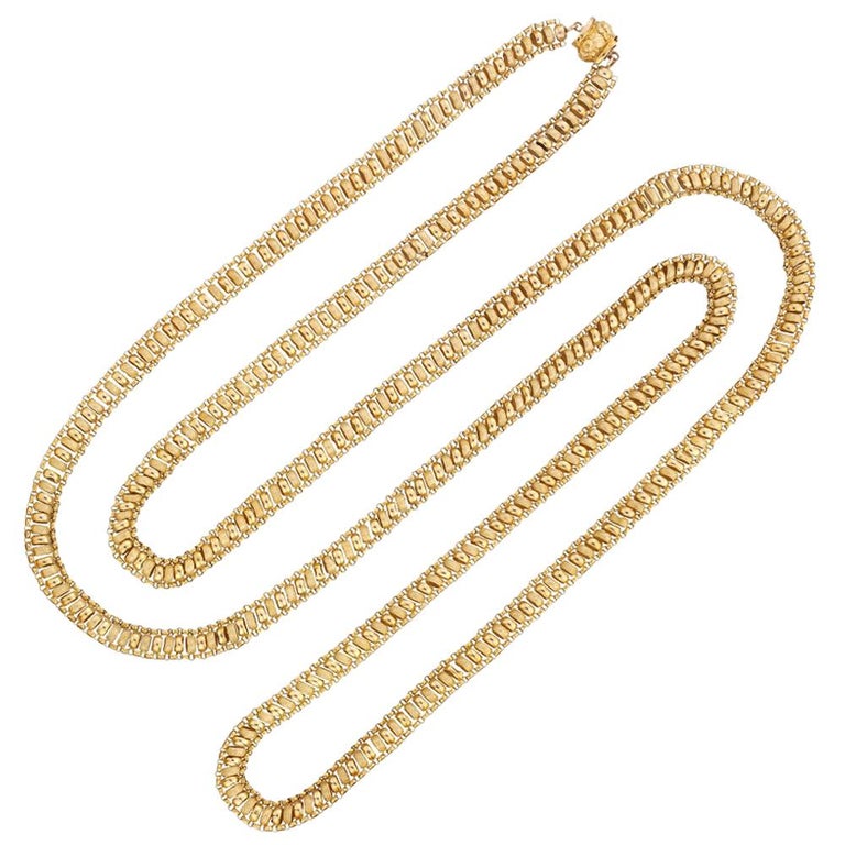 Victorian Long Yellow Gold Chain at 1stDibs
