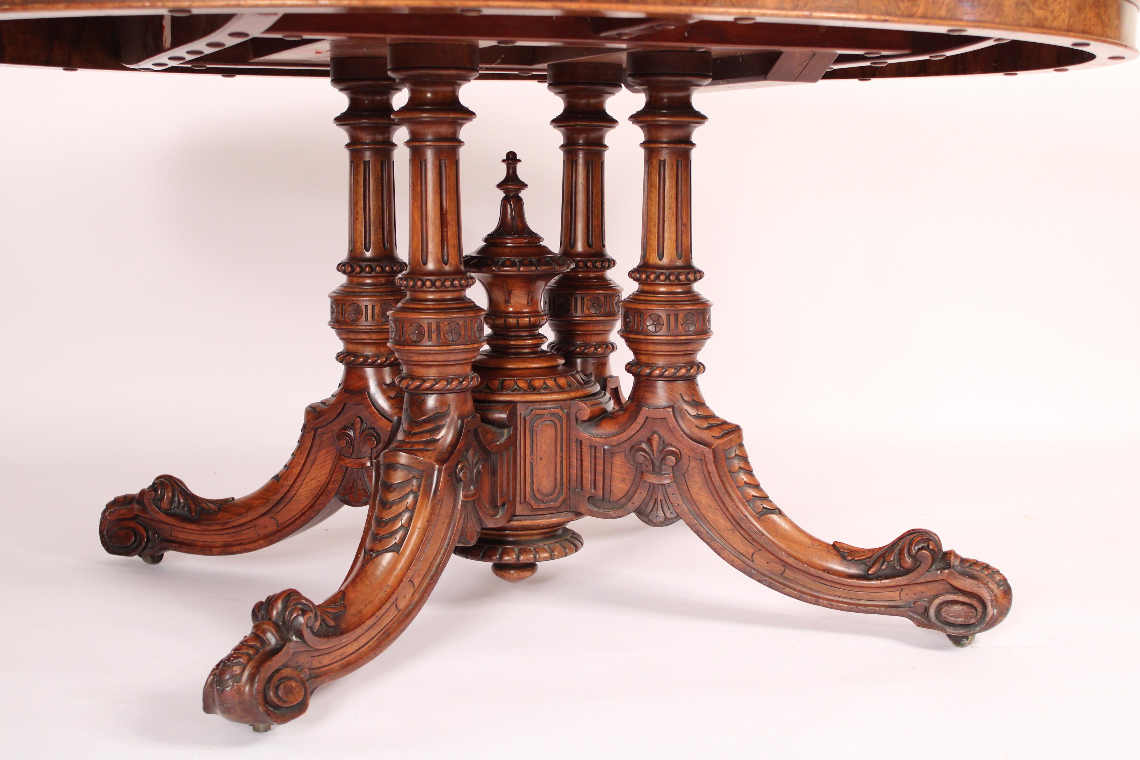 English Victorian Loo Table Made by Hewetson & Milner