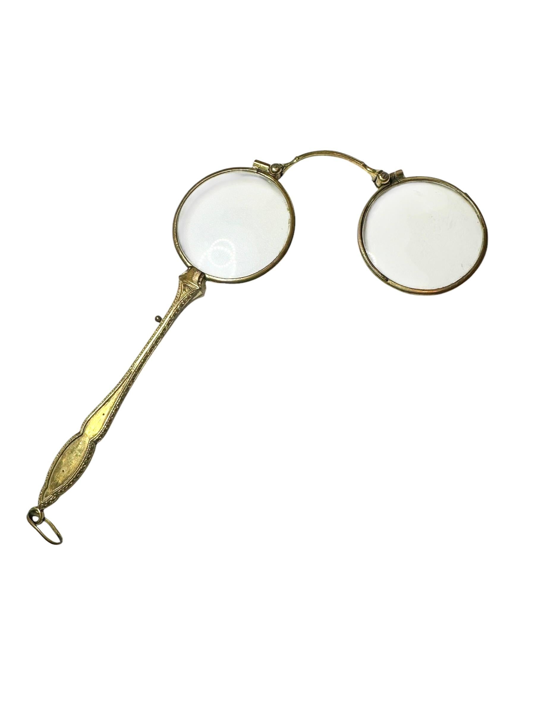 Art Nouveau Victorian Lorgnette Opera Glasses Folding Spectacles Antique Austria 1890s