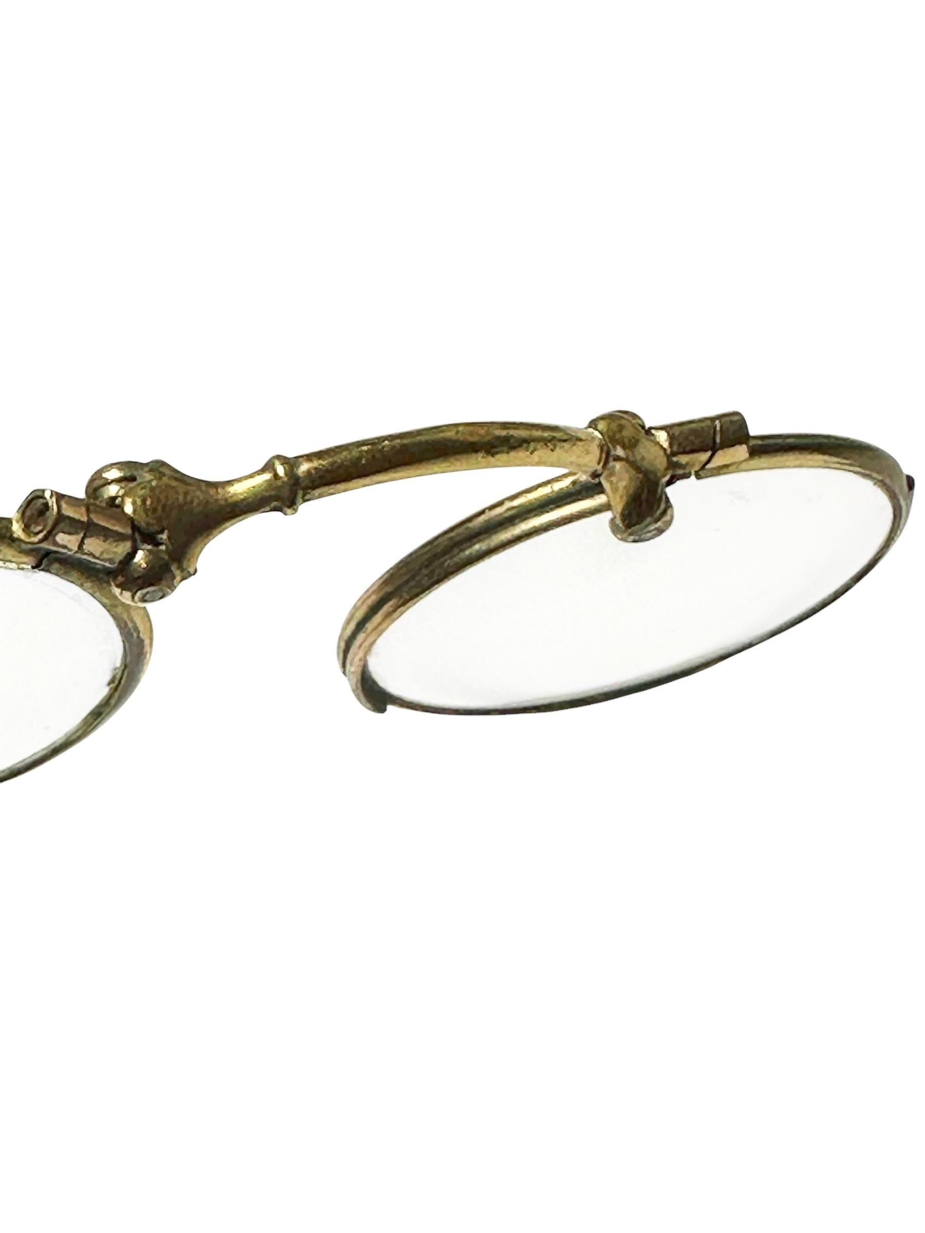 Ormolu Victorian Lorgnette Opera Glasses Folding Spectacles Antique Austria 1890s