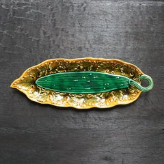 Victorian Ludwig Wessel Majolica Cucumber Dish