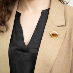 Victorian Madeira Citrine Brooch Circa 1880s